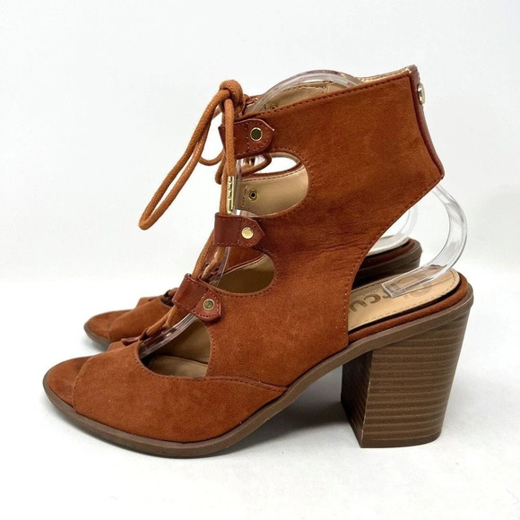 Circus by Sam Edelman Kiera Brown Block Heel Lace Up Gladiator Sandals Size 8.5M - Picture 4 of 13
